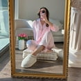 thumbnail image 4 of Ekouaer Silk Satin Pajamas Women's Long Sleeve Pj Set Soft Button Down 2 Piece Sleepwear Loungewear, 4 of 6