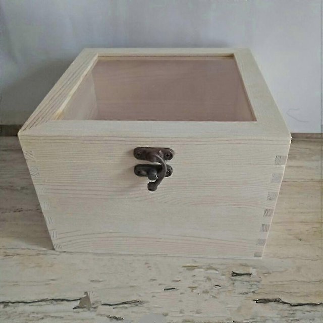 2026 Glass Lid Christmas Wooden Gift Box Immortalized Flower Storage Box Collection Glass