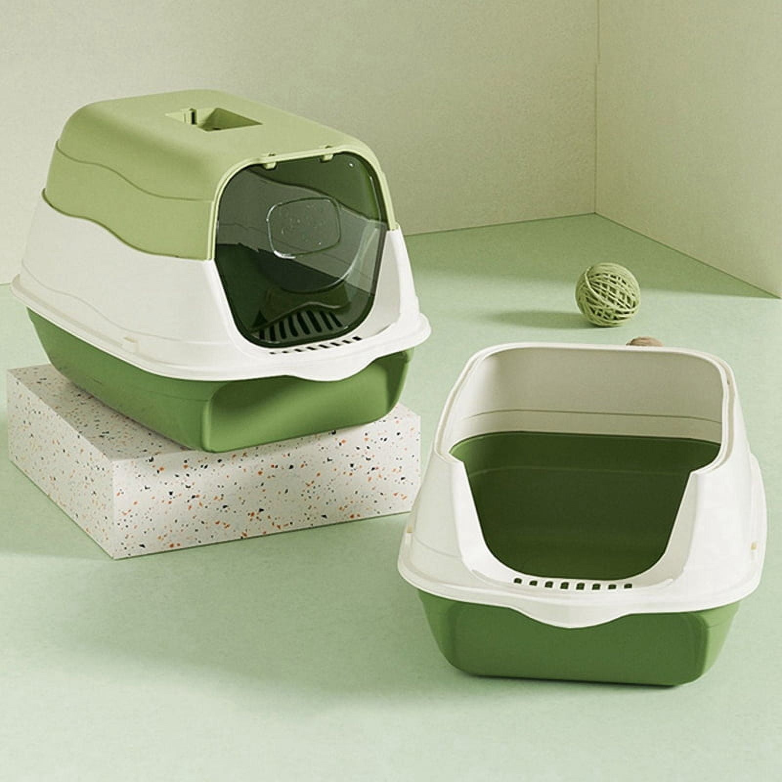 Fully Enclosed Cat Litter Box Splash-Proof Cat Potty Breathable Removable Kitten Toilet C_0t10