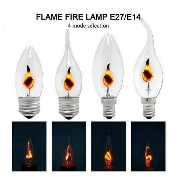 SSKFHGI Pull Tail E27 Halloween Flame Bulb C35 Creative Tungsten Filament Flame Edison Flame Bulb