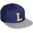 thumbnail image 1 of Daxton Classic Snapback White Neon Orange A to Z Letters Flat Bill Visor Cap-Navy Grey Hat, Letter L, 1 of 2