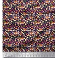 thumbnail image 1 of Soimoi Polyester Crepe Fabric Leaves & Fox Face Cartoon Print Fabric by Yard 42 Inch Wide, 1 of 3