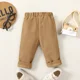 thumbnail image 3 of Pantalones de pana para niños, diseño informal con bolsillos, pantalones largos de estilo coreano para bebés y niños pequeños, primavera y otoño, 3 of 5