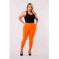 thumbnail image 2 of Plus Size Tummy Control Sculpting Treggings - Orange, 2 of 10