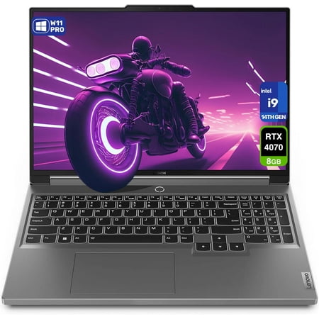 Lenovo Legion 5i Gen9 Gaming Laptop, Intel i9-14900HX, 64 GB DDR5 RAM, 2 TB PCIe SSD, 16" WQXGA (2560x1600) Display, Nvidia RTX 4070, 4-zone RGB Keyboard, W11 Pro, Luna Grey