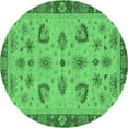 thumbnail image 1 of Ahgly Company Indoor Round Oriental Emerald Green Traditional Area Rugs, 6' Round, 1 of 4