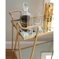 thumbnail image 3 of Linon Lawsonia 2-Tier Mid-Century Mobile Bar Cart with Mirrored Top, 32.5" Tall, 27 lb, Gold, 3 of 14