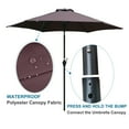 thumbnail image 3 of 9 FT Patio Umbrella, Waterproof Umbrella with Crank & Push Button Tilt, Heavy Duty Umbrella for Garden Backyard Pool Swimming Pool Market, Chocolate, 3 of 7