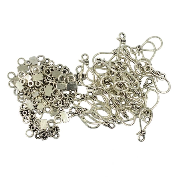 50 Piezas de Plata Tibetana con Cierre de Gancho en Forma de S, Accesorios para Pendientes de Joyería de Bricolaje Zulema cierre de gancho y ojo