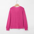 thumbnail image 4 of Long Sleeve Shirts for Women Waffle V Neck Trendy Oversized Loose Pullover Fall Casual Tunic Tops Hot Pink S, 4 of 6