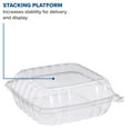 thumbnail image 3 of C90PST1 ClearSeal Plastic Hinged Containers, Clear, 8.2 x 8.3 x 3 Inches, Case of 250, 3 of 7