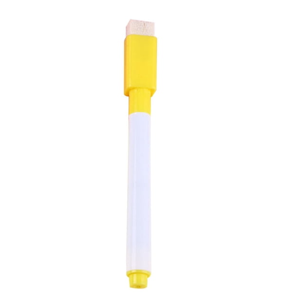 Methold Pizarra de aula escolar colorida, pluma borrable para niños, papelería, regalo, marcador con borrador Suministros de escritura y corrección Amarillo