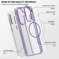 thumbnail image 5 of Dteck for Samsung Galaxy S23 FE with Magnetic Removable Magnetic Card Holder Wallet, With Magnetic Wallet Cards, Shockproof Slim Back Hard Case, Purple, 5 of 6