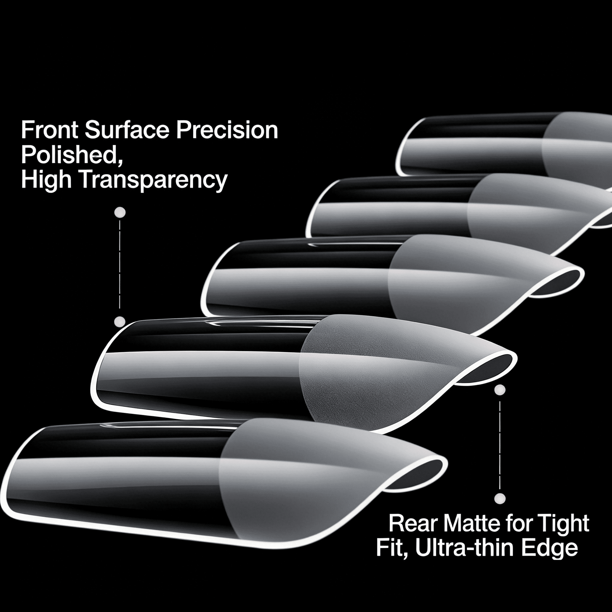 Medium Elliptical Transparent Half-Cover Matte Finish False Nails, 600Pcs Pre-Shaped Full Cover Nail Tips for Home Use