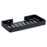 Wall Mount Bathroom Soap Dishes Adhesive Stainless Steel Shower Shelf Rack Tray Shower Dish for Sink Storage black