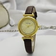 thumbnail image 4 of New disc-shaped women's vintage simple gold quartz watch, 4 of 8