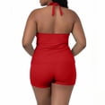 thumbnail image 5 of Ahdbta Plus Size Tankini Swimsuit for Women Two Piece Tummy Control Bathing Suit Halter Blouson Swim Tops with Boyshorts Swimwear, 5 of 8