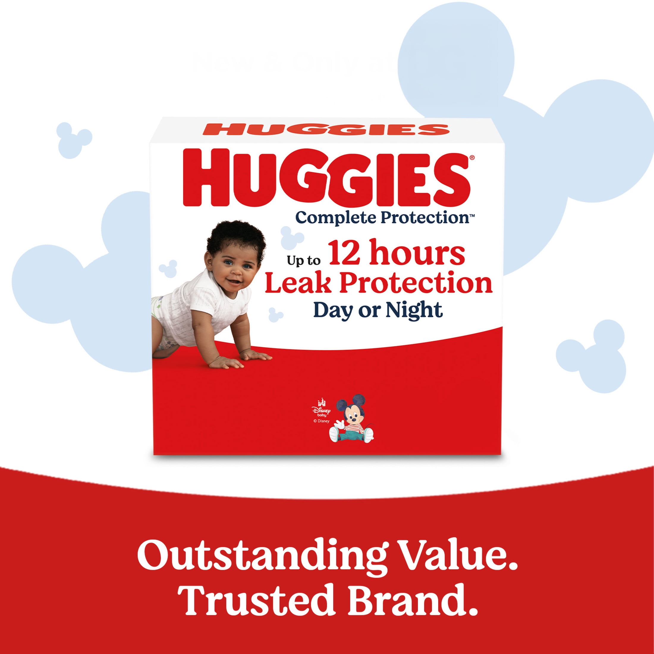 Huggies Complete Protection Baby Diapers, Size 4 (22-37 lbs), 104 Count