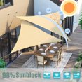 thumbnail image 3 of IC ICLOVER Waterproof Shade Sail Triangle 8' x 8' x 8' Patio Awning Outdoor Garden Pool Sun Canopy Shelter Cover - Cream, 3 of 8
