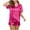 Hot Pink, variant on Your-Sty Womens Satin Silky Pajama 2 Piece Sets Short Sleeve Shirt S-2XL Solid Pajamas Set Soft PJ Loungewear Sleepwear