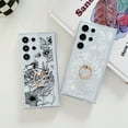 thumbnail image 3 of Allytechgroup Case for Samsung Galaxy S23 Ultra with Ring Holder Stand, Slim Lightweight for Women Flower Design TPU Phone Cover for Girls Girly Funny Fashion for Samsung Galaxy S23 Ultra, E, 3 of 9