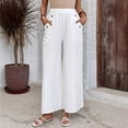 thumbnail image 2 of Nafuu Women Casual Pants Solid Color 2026 New Elasticated High Waist Loose Solid Color Wide Leg Stylish Home Trousers, 2 of 5