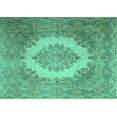 thumbnail image 1 of Ahgly Company Indoor Rectangle Medallion Turquoise Blue Traditional Area Rugs, 5' x 8', 1 of 4