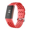 thumbnail image 1 of DDK Bracelet de Montre en Silicone Réglable Bracelet de Remplacement Sport pour Fitbit Charge 3/Fitbit Charge 4 pour Femmes-Rouge, 1 of 1