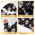 thumbnail image 6 of Skull and Bow Gothic Pattern Oversized Sherpa Fleece Wearable Blanket Hoodie, Double-Sided Warm Fuzzy Pullover with Super Pockets for Women & Men, 6 of 6