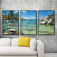 thumbnail image 2 of IDEA4WALL 3 Piece Framed Canvas Wall Art for Living Room, Bedroom Lake Tahoe Canvas Prints for Modern Home Decoration Ready to Hang, 2 of 4