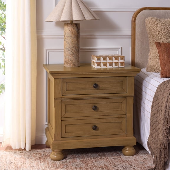 Safavieh Arshia 2 Drawer Nightstand, Sand