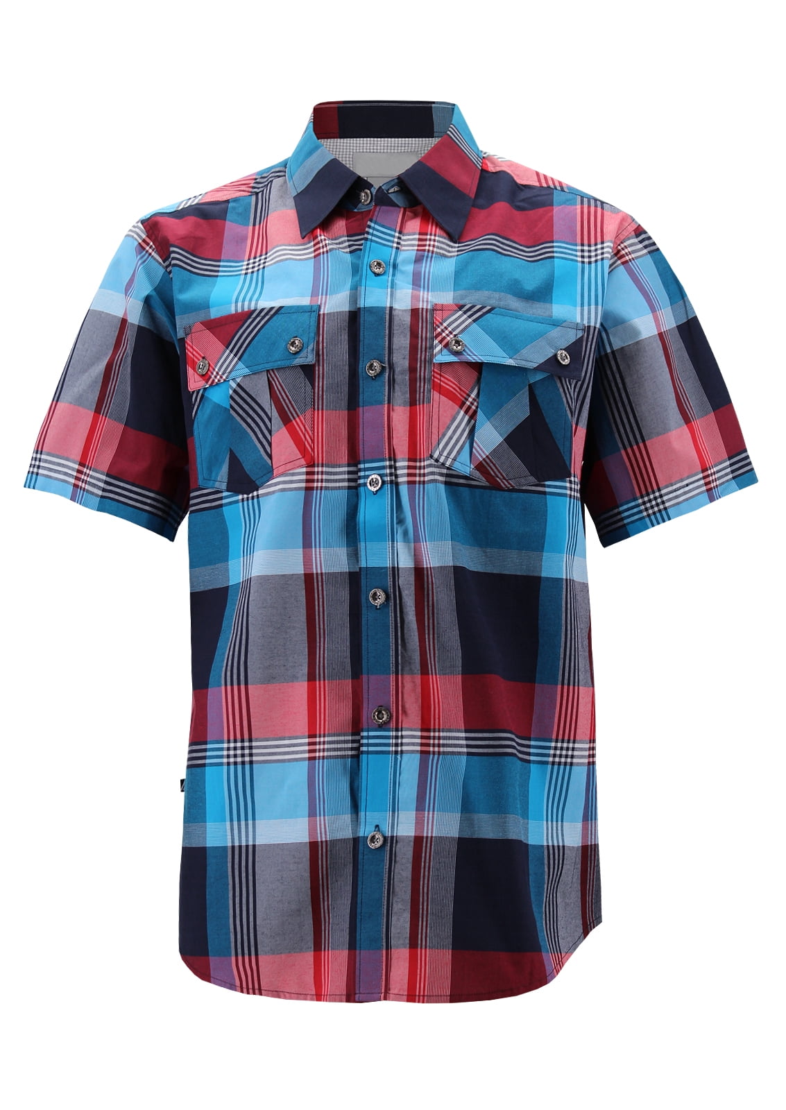 Men's Short Sleeve Western Style Pale Yellow Button-Down Shirt with Snaps