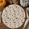 thumbnail image 2 of Fall Round Placemats Set of 4 Mushroom Place Mats Thanksgiving Woven Placemat Berry Floral Leaves Linen Circle Braided Table Mat for Kitchen Dining Table Autumn Party Home Decor 15 Inch, 2 of 9
