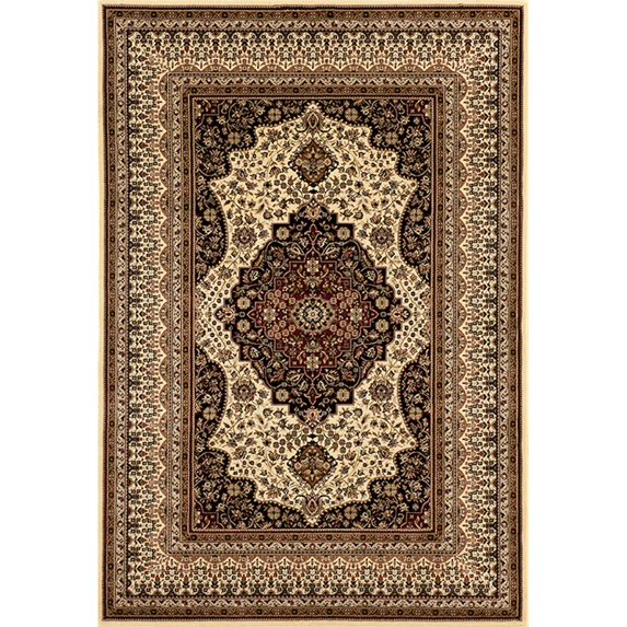 MDA Home Persian Cream/Brown Traditional Polypropylene Area Rug - 2'1" x 3'3"