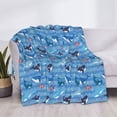 thumbnail image 3 of Rozeui Blue Fish for Flannel Blanket, Soft Fuzzy Plush King Blanket for Winter, Thick and Warm All-Season Bed Throw-50"x40", 3 of 6