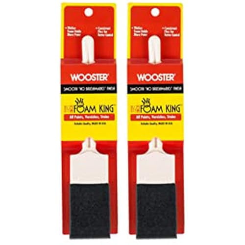 Wooster Brush 3103-1 1/2 3103-1-1/2 Foam King Paintbrush, 1-1/2-Inch, White, Pack of 2