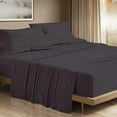 thumbnail image 2 of 4 Piece 100% Egyptian Cotton Sheets 800 Thread Count Hotel Quality Smooth & Soft Bedding Sheet Set King Size - 15" Inch Deep Pocket - Dark Grey Stripe, 2 of 7