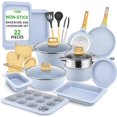 thumbnail image 1 of Nutrichef 22-Piece Induction Cookware and Bakeware Set Professional Home Kitchen Collection with Multi-Sized Pots, Pans, Non Stick and Heat-Resistant Tools (Moon Grey Marble), 1 of 8