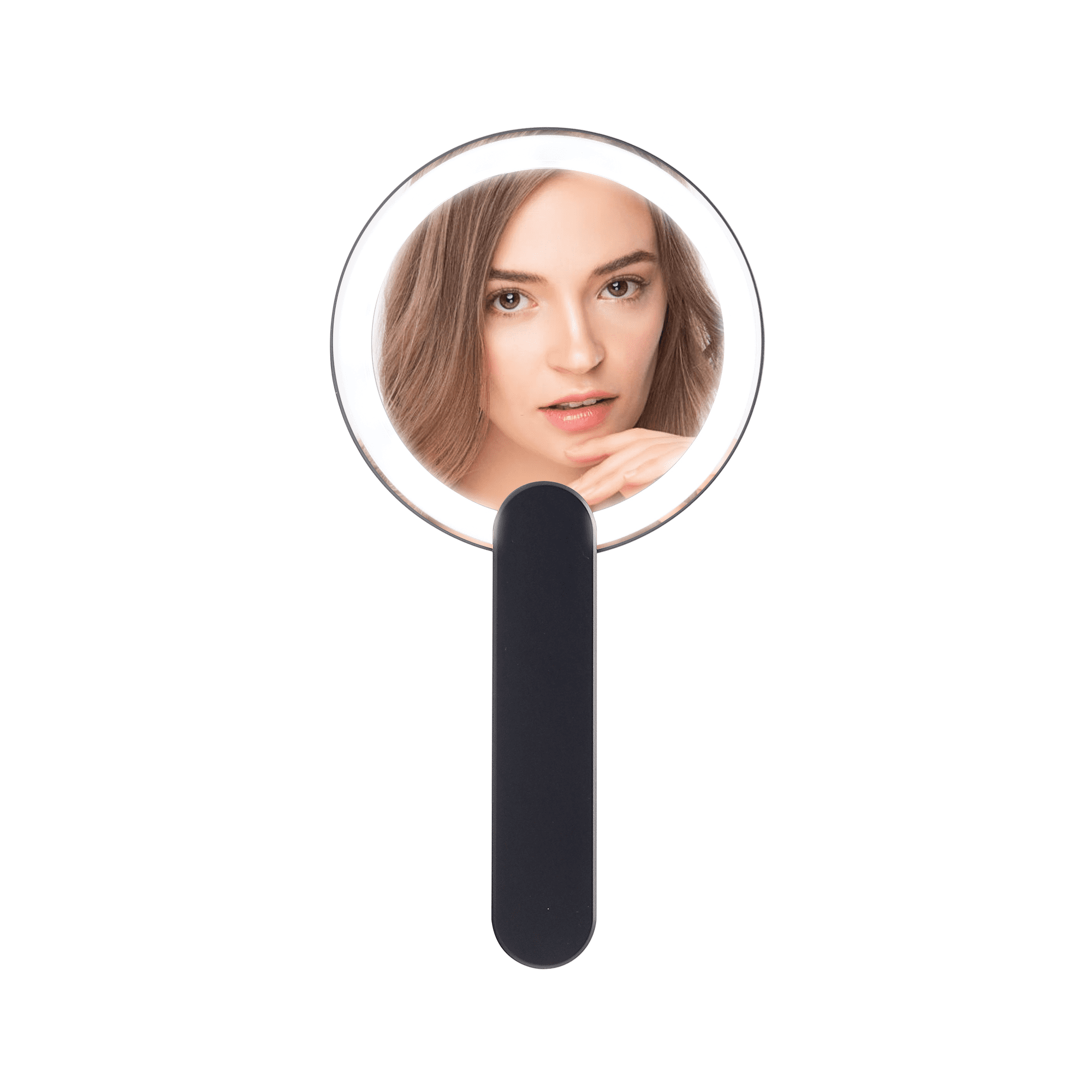 Impressions Vanity Smart Hand Mirror, Round Handheld Mirror with Swivel