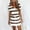 Brown, variant on Babysbule Women's Summer Dresses Women Casual V-Neck Short Sleeve Bandage Stripe Printing Loose Dress