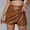 Khaki, variant on Women's Faux Leather Skorts High Waisted PU Leather Shorts Elastic Waist Ruched Wrap Skorts Skirts L
