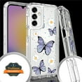 thumbnail image 3 of Xpression Cover for Apple iPhone 15 Pro (6.1") Heavy Duty Design Fashion Image Clear 3 in 1 Hybrid Shockproof Full Edge Hard PC Front Frame Bumper Phone Case - Butterfly Blue, 3 of 10