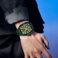 thumbnail image 3 of Men's Square Wrist Watch Silicone Sports Watch Waterproof Analog Digital Multifunction Clock, 3 of 5