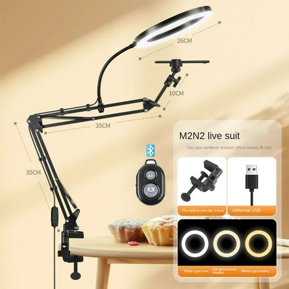 Live Stand Mobile Phone Professional Overhead Lighting Fixed Shooting Camera With Instructi Recording Video Selfie Stick