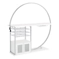 thumbnail image 1 of Pemberly Row Home Bar Table with LED Lighting and Wine Storage in White Chrome, 1 of 6