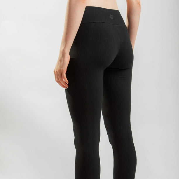 Sheebo Womens Full Length Cotton Leggings Pants for Female, Black, XXL