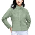 thumbnail image 2 of Homenesgenics Winter Jackets Plus Size ! Women's Fleece and Thickened Plush Zipper Hoodie Coat Long Sleeve Hoodless Casual Coat/Jacket Green 7XL, 2 of 9