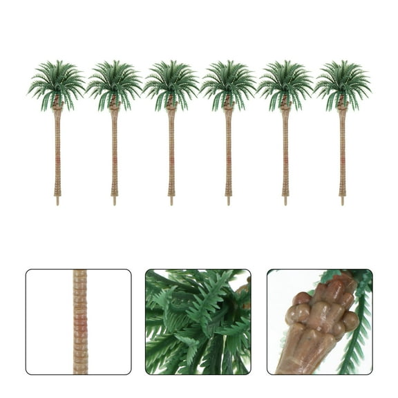 TABLZONE 12-Piece Miniature Palm Tree Model Set, Green Decorative Plants for Crafts, Dollhouses, and Home Decoration