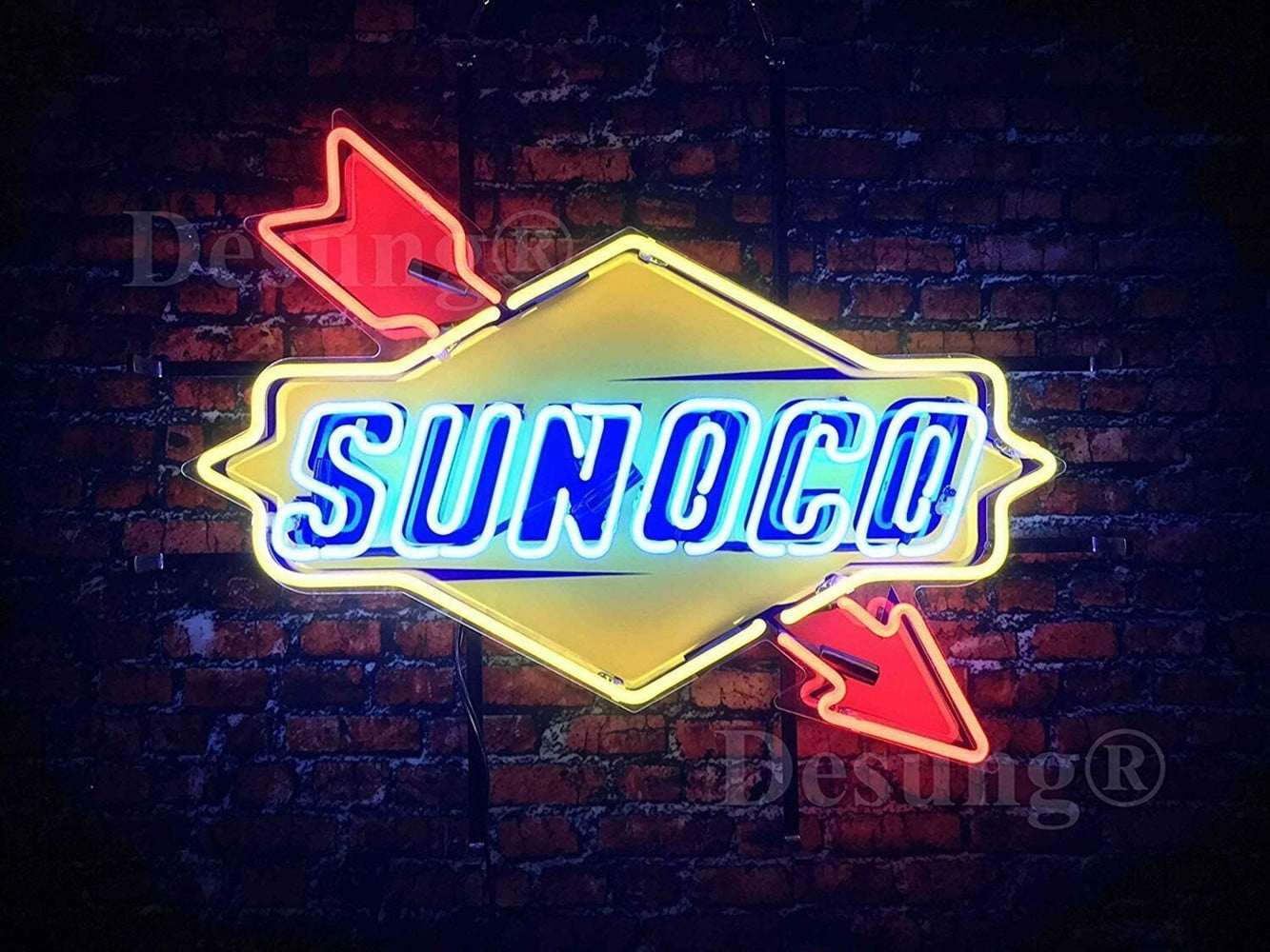 Queen Sense 24X20 Sunoco Gas Gasoline Station Neon Sign Hd Vivid Printing  Handmade Artwork Neon Light 124Sunocovvd - Walmart.com