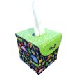 thumbnail image 2 of Fabric Covered Tissue Box Holder, Kid's Bedroom Decor, Neon Green and Cute Bugs, 2 of 7